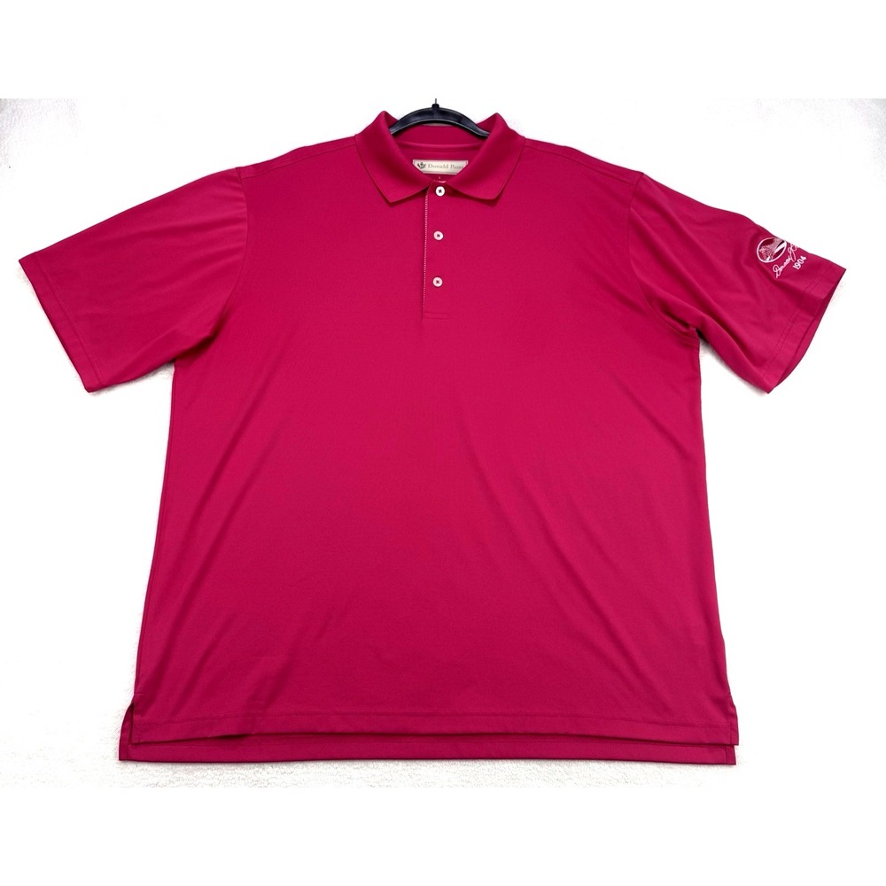 Donald Ross Polo Shirt Mens Large Pink Performance Golf Donald J Ross 1904 Logo